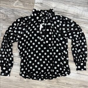 Elegant Black and White Polka Dot Blouse